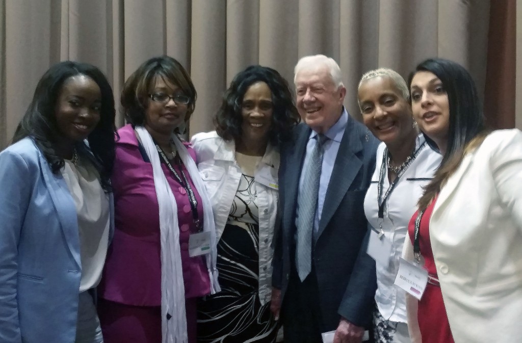 President Jimmy Carter with survivors
