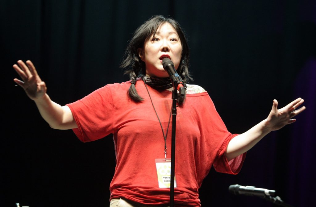 Comedian Margaret Cho performs at the Bonnaroo Music and Arts Festival in Manchester, Tenn. Thursday, June 10, 2010. (AP Photo/Jeff Christensen)