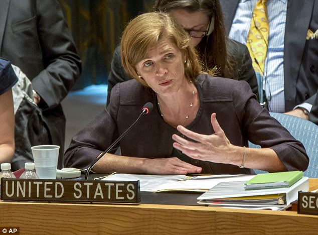 Samantha Power, UN Security Council President for December, hears testimony on Human Trafficking in war torn areas. 